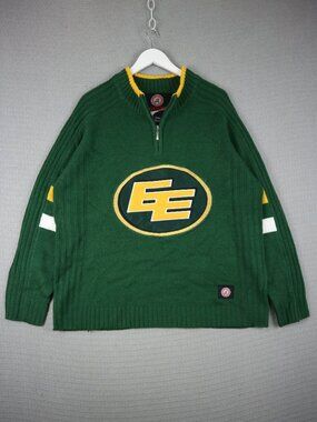 Edmonton Eskimos Elks Quarter ZIp Longsleeve Sweater Mens XL Sogo Sports CFL